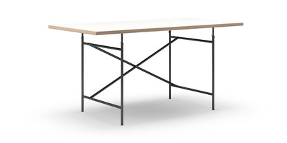 Table Eiermann Mélaminé blanc avec bords chêne|160 x 80 cm|Noir|Vertical, décalé (Eiermann 2)|100 x 66 cm