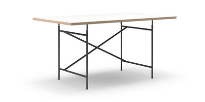 Table Eiermann Mélaminé blanc avec bords chêne|160 x 90 cm|Noir|Vertical, décalé (Eiermann 2)|100 x 66 cm