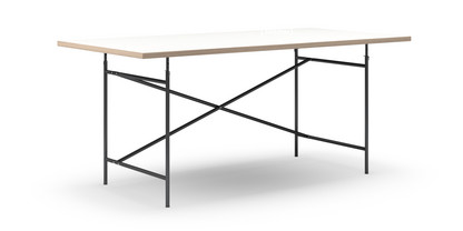 Table Eiermann Mélaminé blanc avec bords chêne|180 x 90 cm|Noir|Vertical, décalé (Eiermann 2)|135 x 66 cm