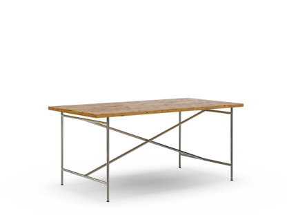 Table à manger Eiermann 2 Sapin/épicéa 5 couches, résistant aux intempéries, collé, huilé|160 x 83 cm|Acier inoxydable 