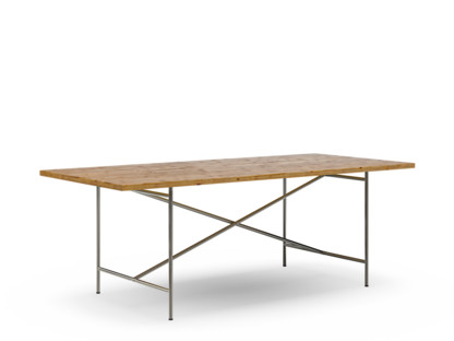 Table à manger Eiermann 2 Sapin/épicéa 5 couches, résistant aux intempéries, collé, huilé|200 x 90 cm|Acier inoxydable 