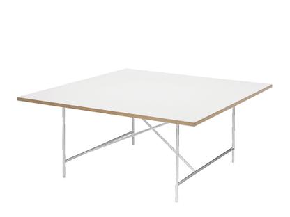 Table de conférence Eiermann 1 Mélaminé blanc avec bords chêne|Chromé|Sans pied réglable en hauteur (H 72cm)