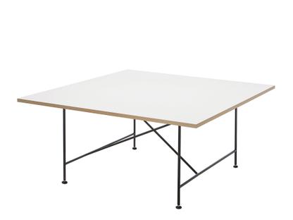 Table de conférence Eiermann 1 Mélaminé blanc avec bords chêne|Noir|Avec pied réglable en hauteur (H 74-76 cm)