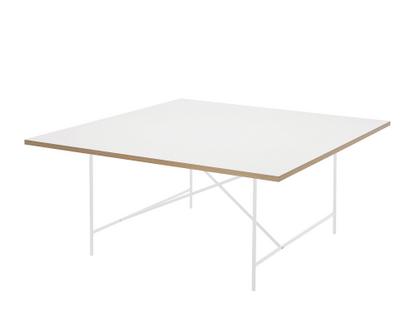 Table de conférence Eiermann 1 Mélaminé blanc avec bords chêne|Blanc|Sans pied réglable en hauteur (H 72cm)