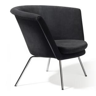 Fauteuil H57 Chromé|Cuir suède|Noir