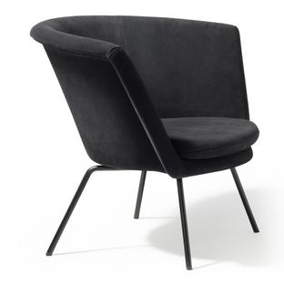 Fauteuil H57 Noir peint par poudrage|Cuir suède|Noir