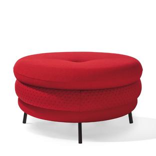 Pouf Fat Tom 3 coussins, avec pieds|Rouge