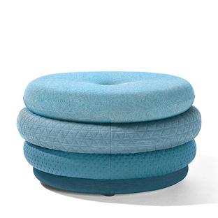 Pouf Fat Tom 4 coussins, sans pieds|Bleu