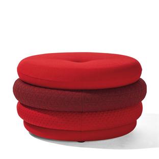 Pouf Fat Tom 4 coussins, sans pieds|Rouge