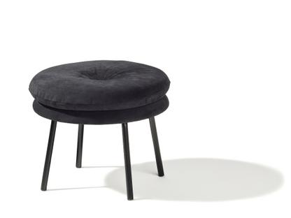 Tabouret Little Tom 2 coussins|Cuir suède noir