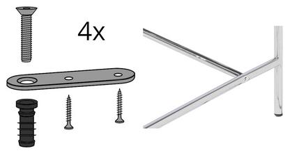 Système de fixation pour tréteaux Eiermann 3 - Lot de 4 Acier inoxydable 