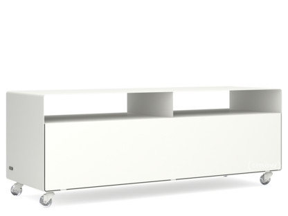 Meuble TV R 109N Monochrome|Blanc pur (RAL 9010)|Roulettes transparentes