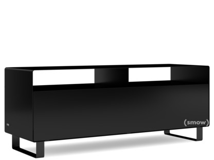 Meuble TV R 109N Monochrome|Noir profond (RAL 9005)|Piétement luge laqué de la même couleur que l'extérieur