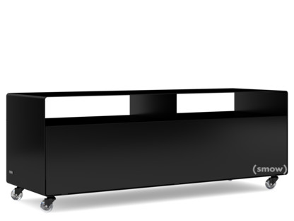 Meuble TV R 109N Monochrome|Noir profond (RAL 9005)|Roulettes transparentes