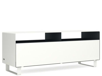 Meuble TV R 109N Bicolore   |Blanc pur (RAL 9010) - Gris anthracite (RAL 7016)|Piétement luge laqué de la même couleur que l'extérieur