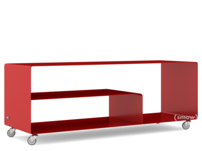 Sideboard R 111N Monochrome|Rouge rubis (RAL 3003)|Roulettes industrielles