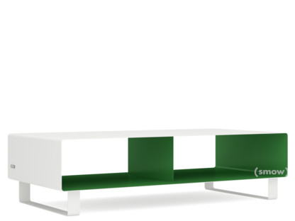 Meuble TV R 200N Bicolore   |Blanc pur (RAL 9010) - Vert printanier (RAL 6017)|Piétement luge laqué de la même couleur que l'extérieur