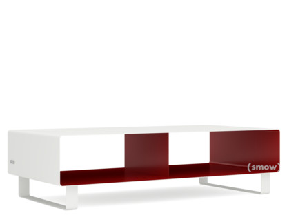 Meuble TV R 200N Bicolore   |Blanc pur (RAL 9010) - Rouge rubis (RAL 3003)|Piétement luge laqué de la même couleur que l'extérieur