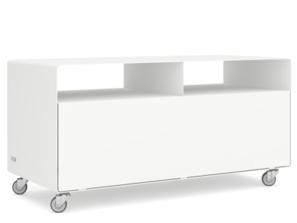 Meuble TV R 108N Blanc pur (RAL 9010)|Roulettes industrielles