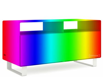 Meuble TV R 108N Couleur au choix (RAL Metallic)|Piétement luge laqué de la même couleur que l'extérieur