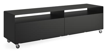 Meuble TV R 110 Monochrome|Noir profond (RAL 9005)|Roulettes industrielles