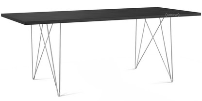 Table Tavolo XZ3 Rectangulaire Noir MDF|Chromé