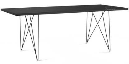 Table Tavolo XZ3 Rectangulaire Noir MDF|Verni noir
