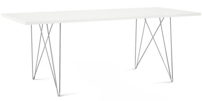 Table Tavolo XZ3 Rectangulaire Blanc MDF|Chromé