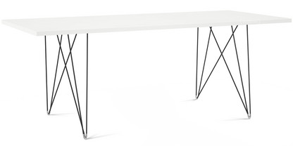 Table Tavolo XZ3 Rectangulaire Blanc MDF|Verni noir