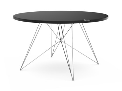 Table Tavolo XZ3 Ronde Noir MDF|Chromé