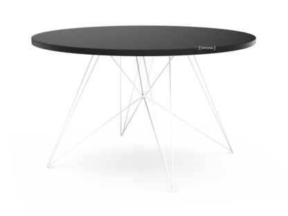 Table Tavolo XZ3 Ronde Noir MDF|Verni blanc