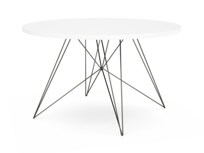 Table Tavolo XZ3 Ronde Blanc MDF|Verni noir