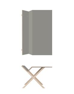 Bureau Kant 160 cm|74 cm|FU (bouleau contreplaqué) linoleum gris
