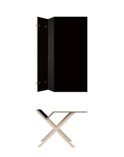 Bureau Kant 160 cm|74 cm|FU (bouleau contreplaqué) linoleum noir