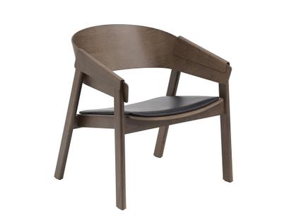 Chaise Cover Lounge  Teinté brun foncé/Cuir noir