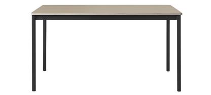 Table Base L 140 x L 80 cm|Placage chêne avec bord en contreplaqué|Noir