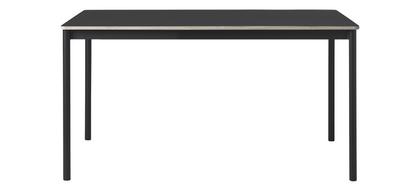 Table Base L 140 x L 80 cm|Linoléum noir avec bord en contreplaqué|Noir