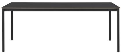 Table Base L 190 x L 85 cm|Linoléum noir avec bord en contreplaqué|Noir