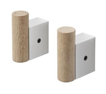 Patères Attach - Lot de 2 Chêne/Aluminium