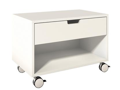 Table de chevet Modular Mélaminé blanc avec bords blancs