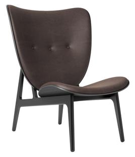 Fauteuil Éléphant Cuir Dunes marron foncé|Chêne teinté noir