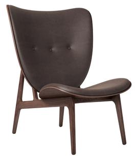 Fauteuil Éléphant Cuir Dunes marron foncé|Chêne teinté foncé