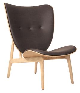 Fauteuil Éléphant Cuir Dunes marron foncé|Chêne naturel