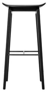 NY11 Tabouret bar Version bar: hauteur de l'assise 75 cm|Chêne teinté noir|Sans coussin d'assise