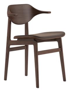 Bufala Dining Chair Chêne fumé foncé|Cuir Dunes marron foncé