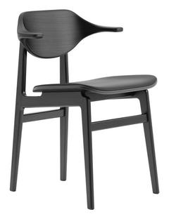 Bufala Dining Chair Chêne laqué noir|Cuir Dunes anthracite 