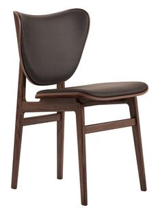 Elephant Dining Chair Chêne fumé foncé|Cuir Dunes marron foncé