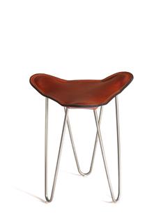 Trifolium Stool Cognac|Acier inoxydable 