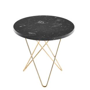 Mini O Table Noir Marquina|Laiton