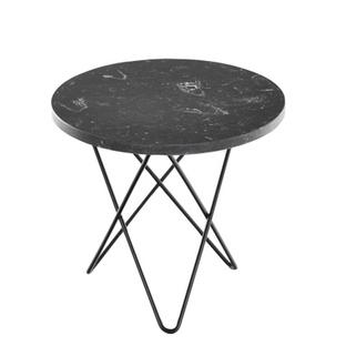 Mini O Table Noir Marquina|Acier thermolaqué noir